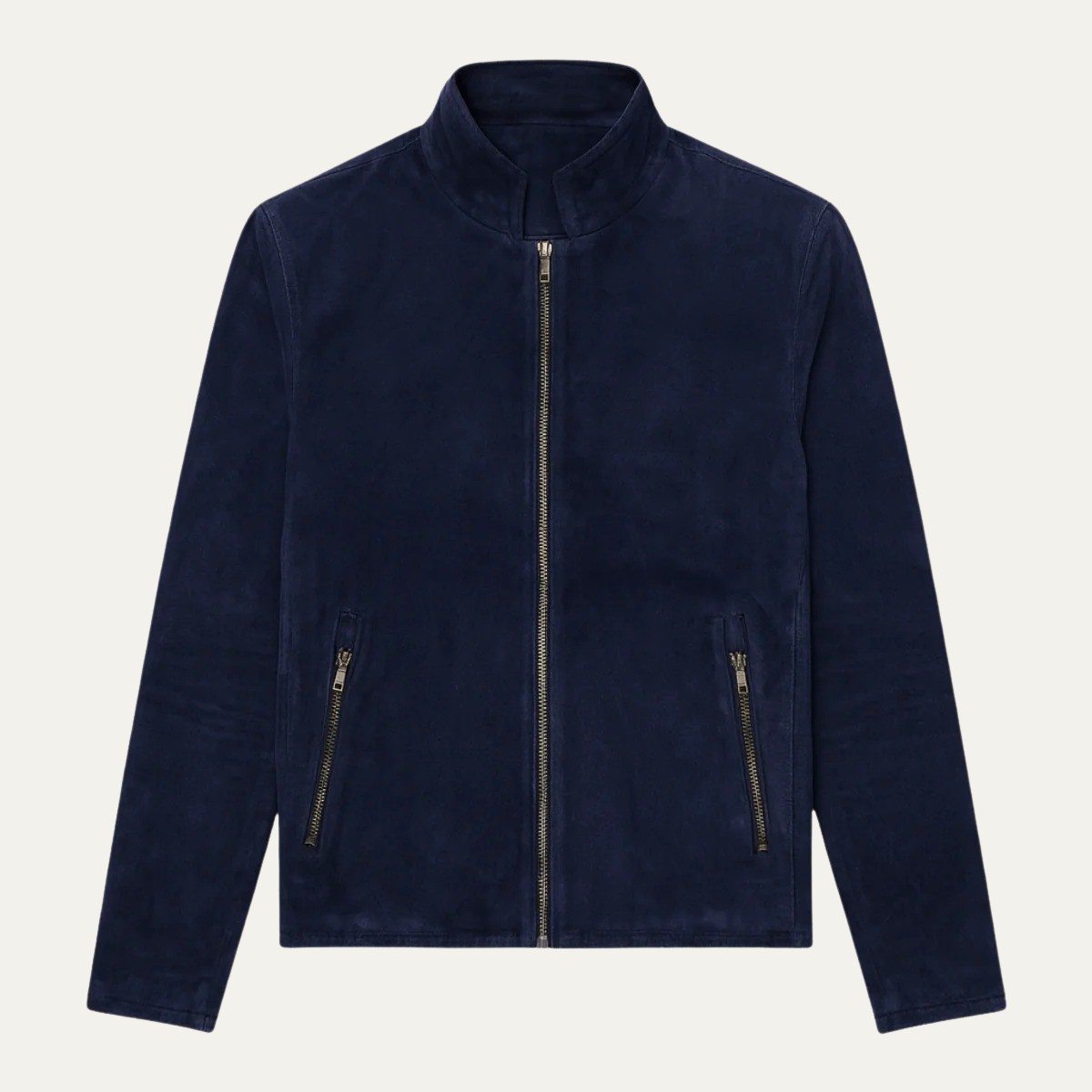 The Cirencester Men's Suede Zip Up Casual Bomber Jacket in Navy