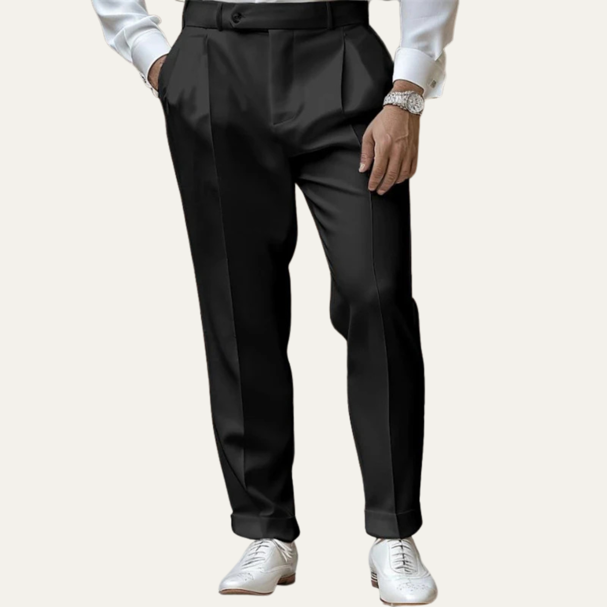 The Montepulciano Men's Slim Fit Casual Straight Dress Trousers