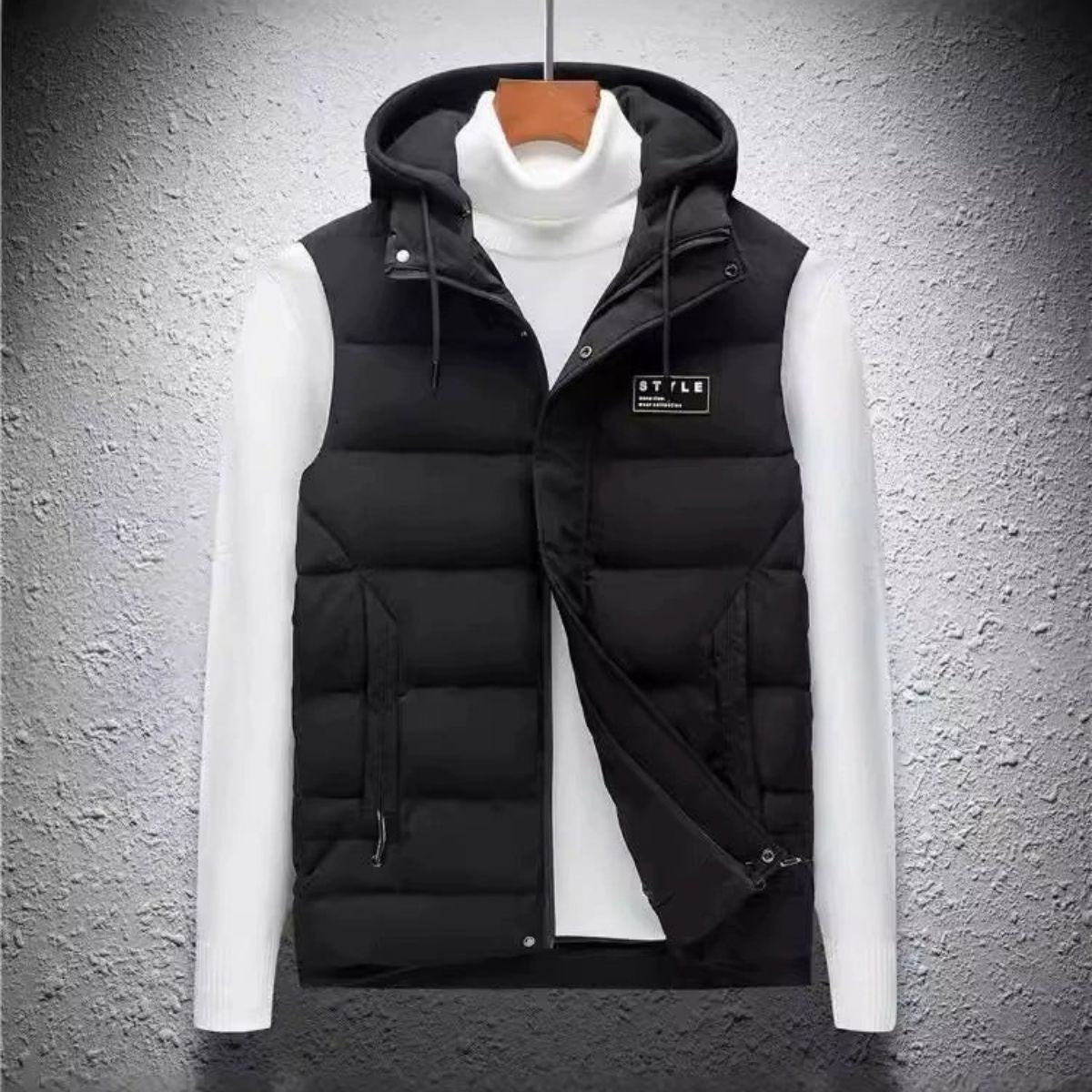 The Paris Quilted Modern Hooded Vest - Zip Front