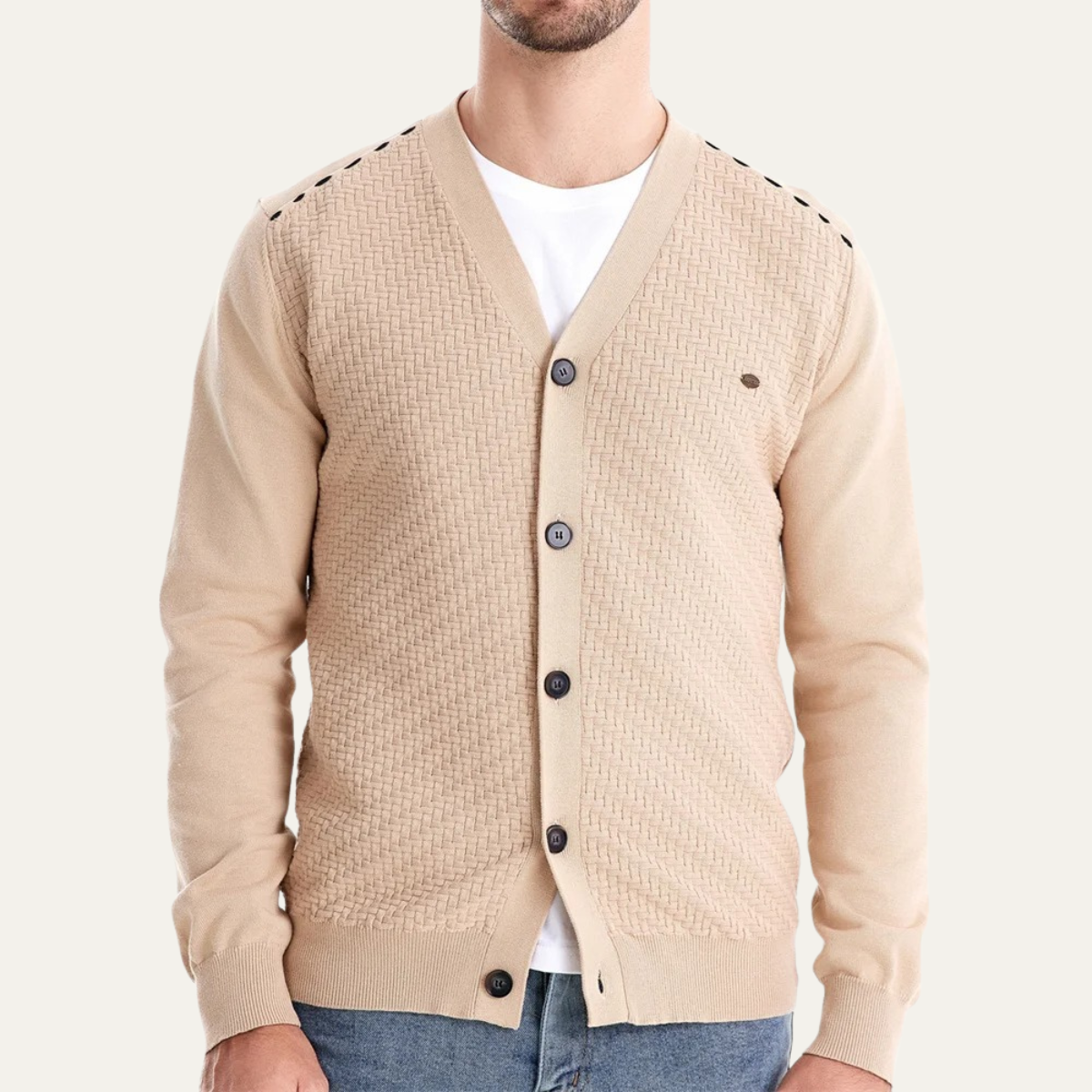 The Dulwich Men's Casual V Neck Button Up Knit Cardigan