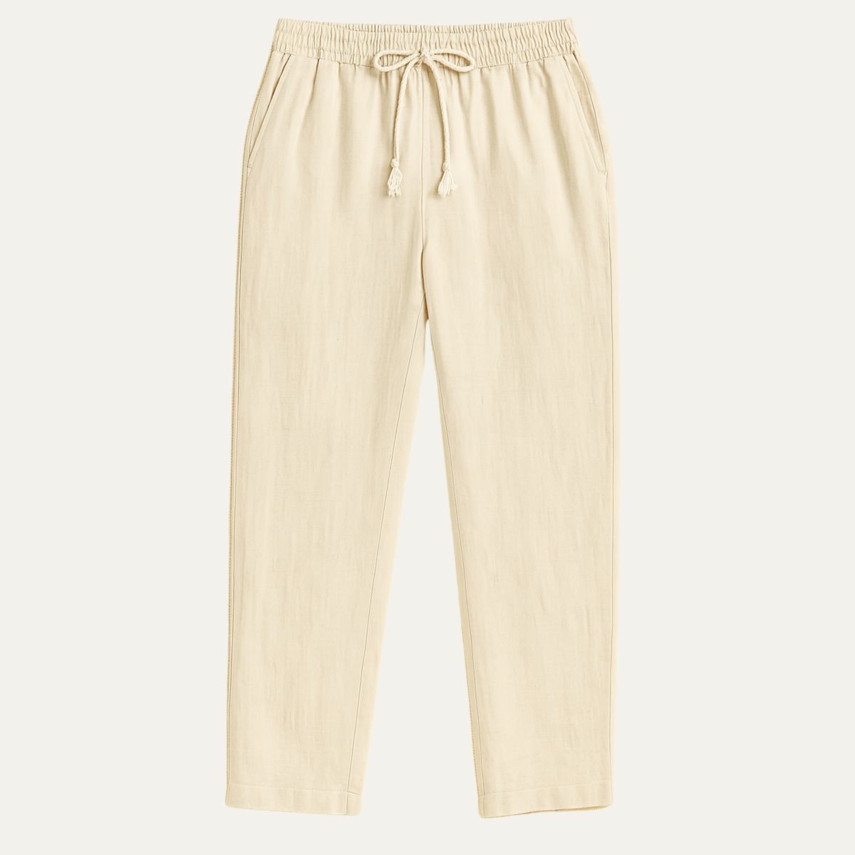 The Old Money Beige Linen Pants for Men