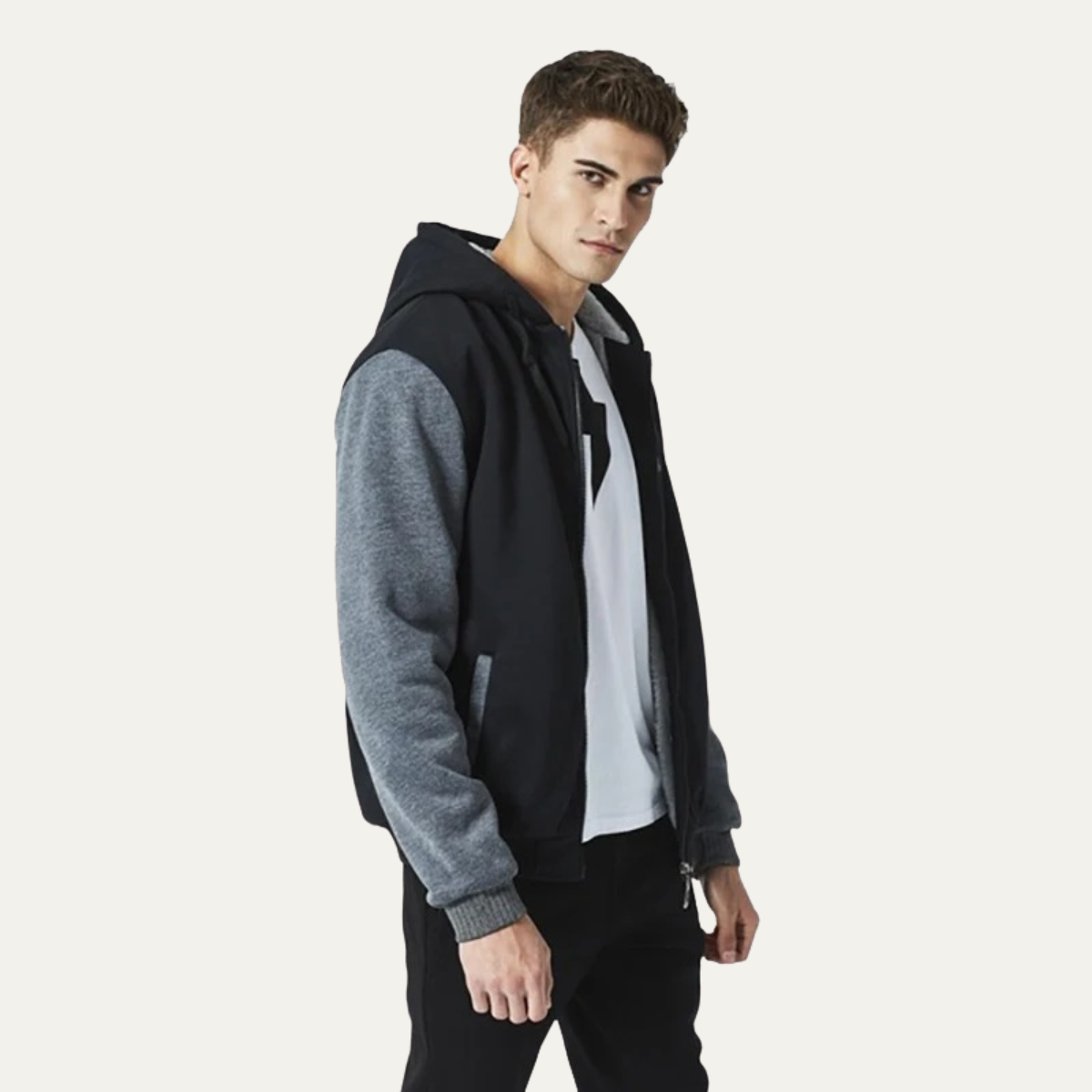 The Taormina Men’s Winter Fleece Line Zip Up Hoodie Jacket