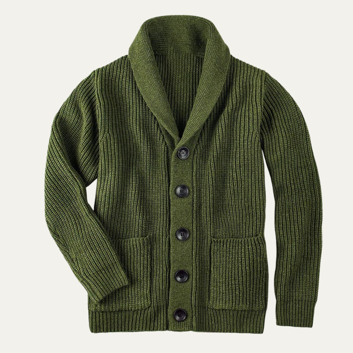 The Pienza Men's Thick Knit Shawl Collar Wool Cardigan