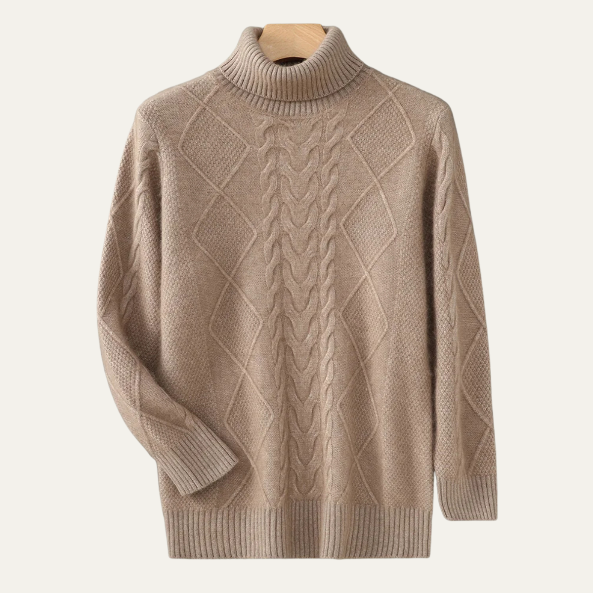 The Denbighshire Men's Cable Knit Turtleneck Jumper