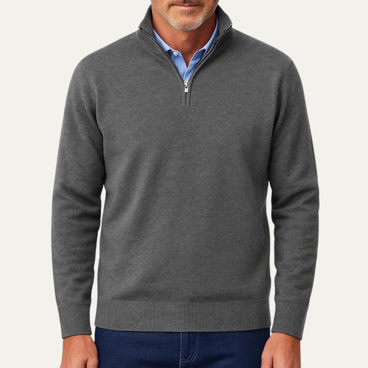 The Kidlington Men's Quarter Zip Lightweight Knit Jumper
