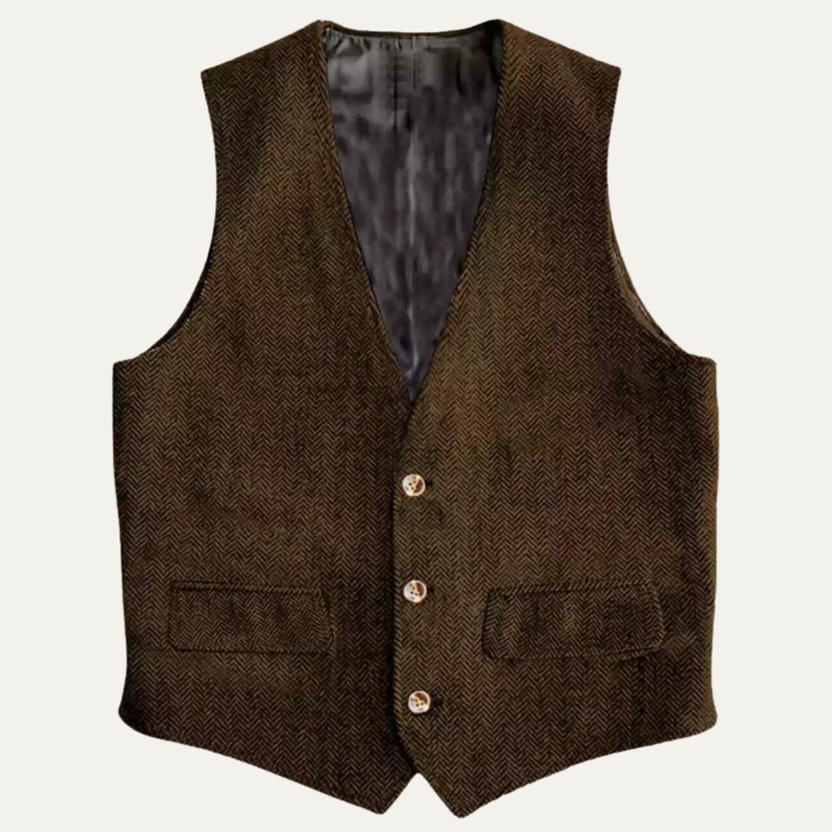 The Maiori Men’s Vintage Waist Coats Herringbone Tweed Vest