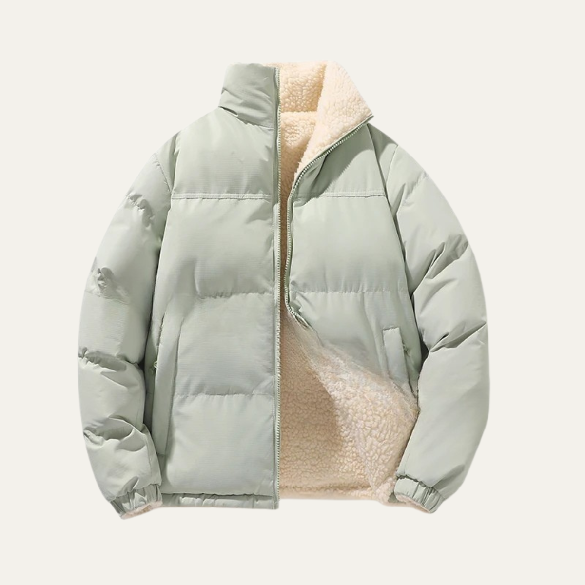 The Porto Ercole Men's Reversible Sherpa Zip Up Fleece Parka Jacket