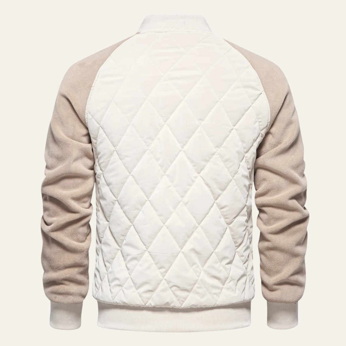 The Aberdeen Men’s Warm Casual Quilted Bomber Jacket with Ribbed Cuffs