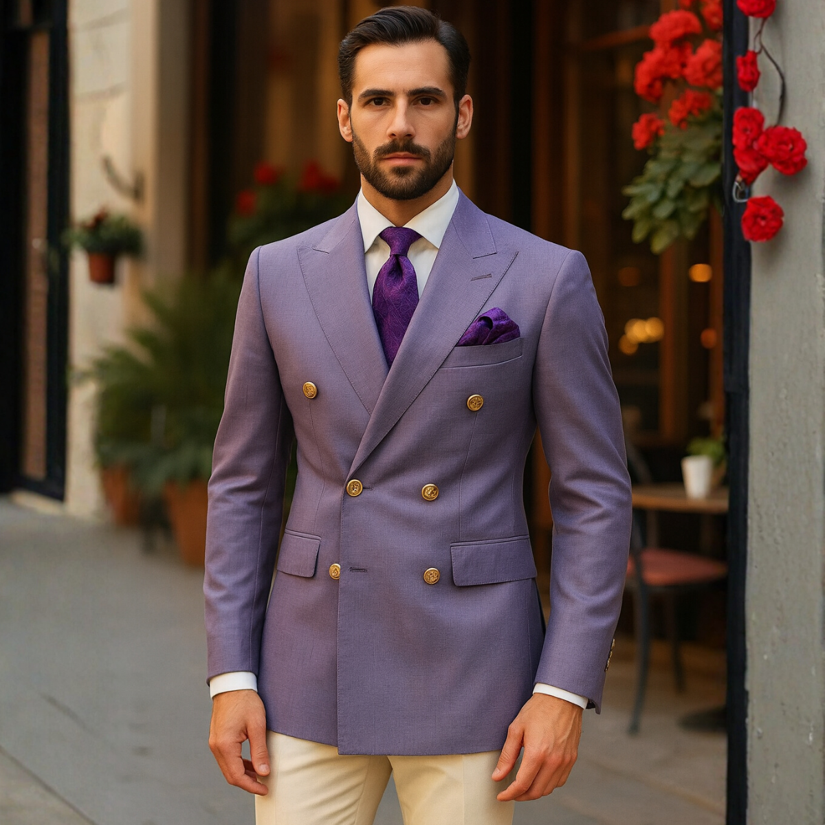 The Sandbanks Men’s Slim Fit Double Breasted Blazer Jacket