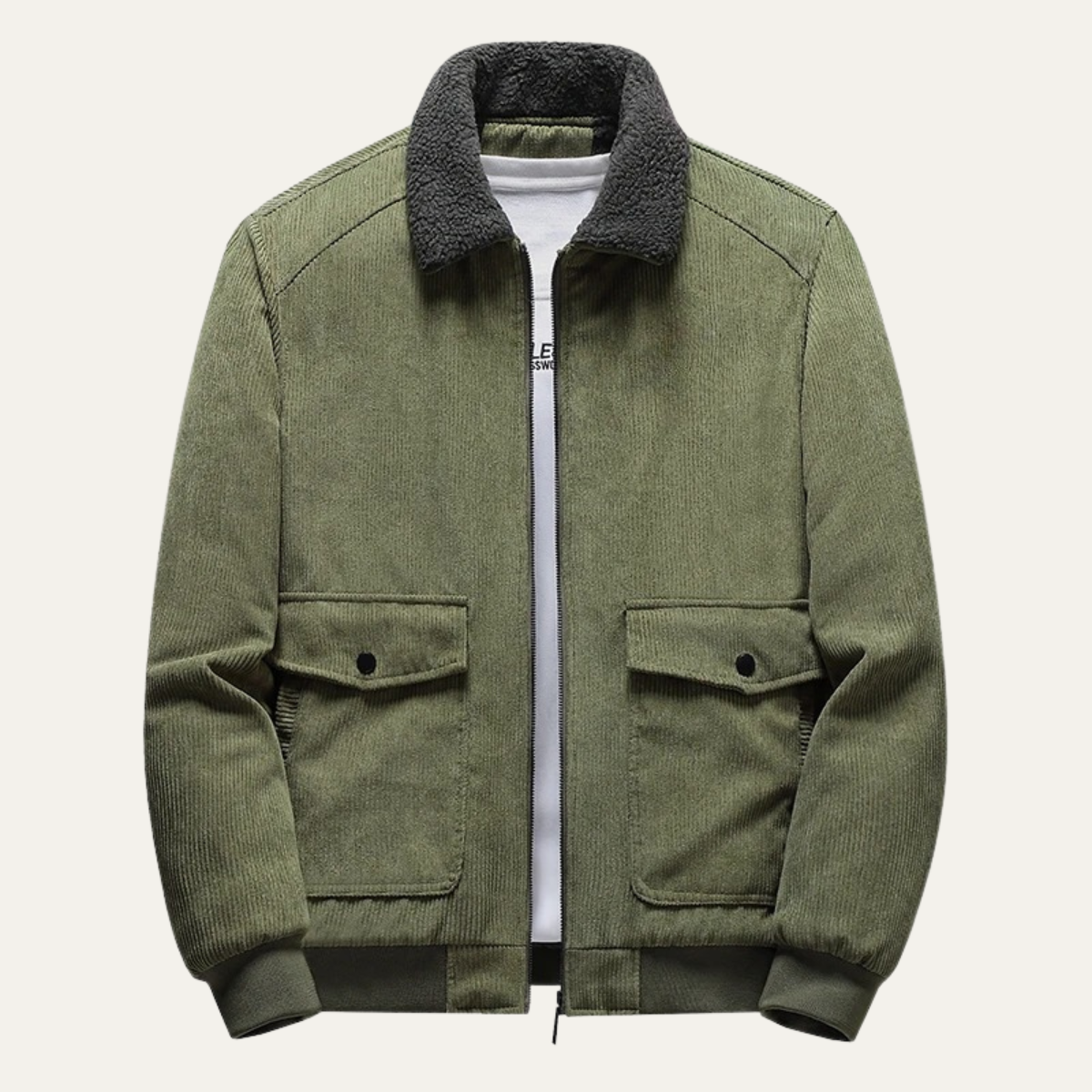 The Napoli Men's Winter Corduroy Jacket with Fleece Collar