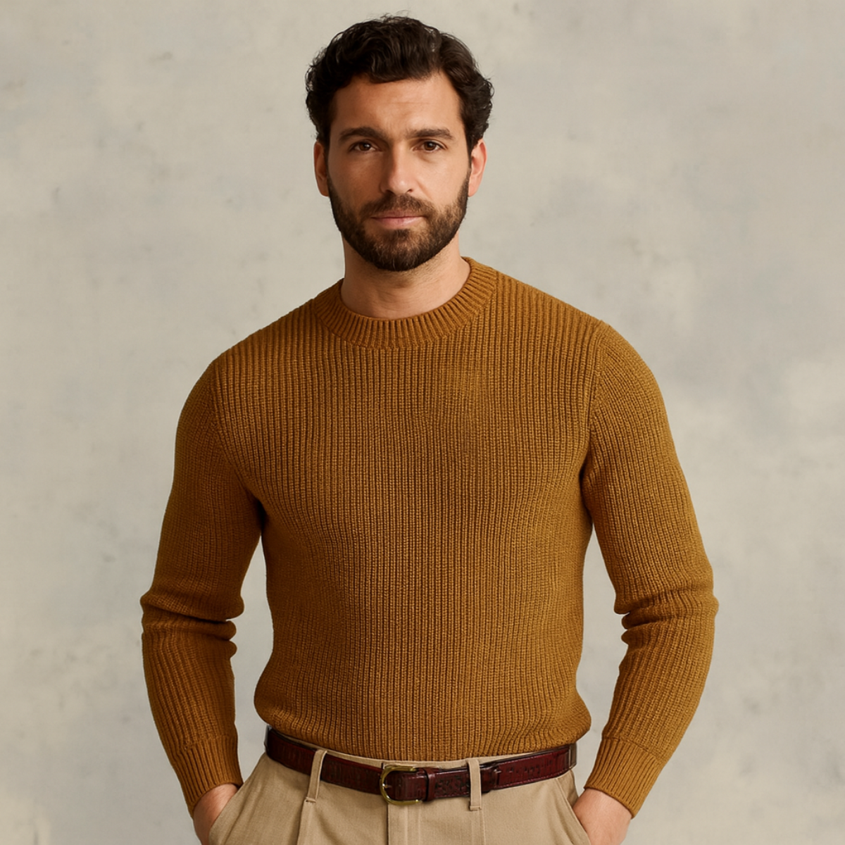 The Tokyo Merino Wool Ribbed O-Neck Jumper