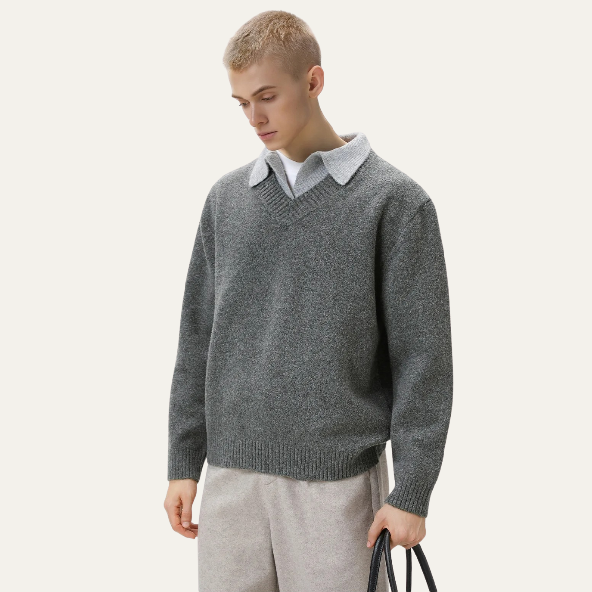 The Matera Men’s Soft Polo Collar Knitted Jumper