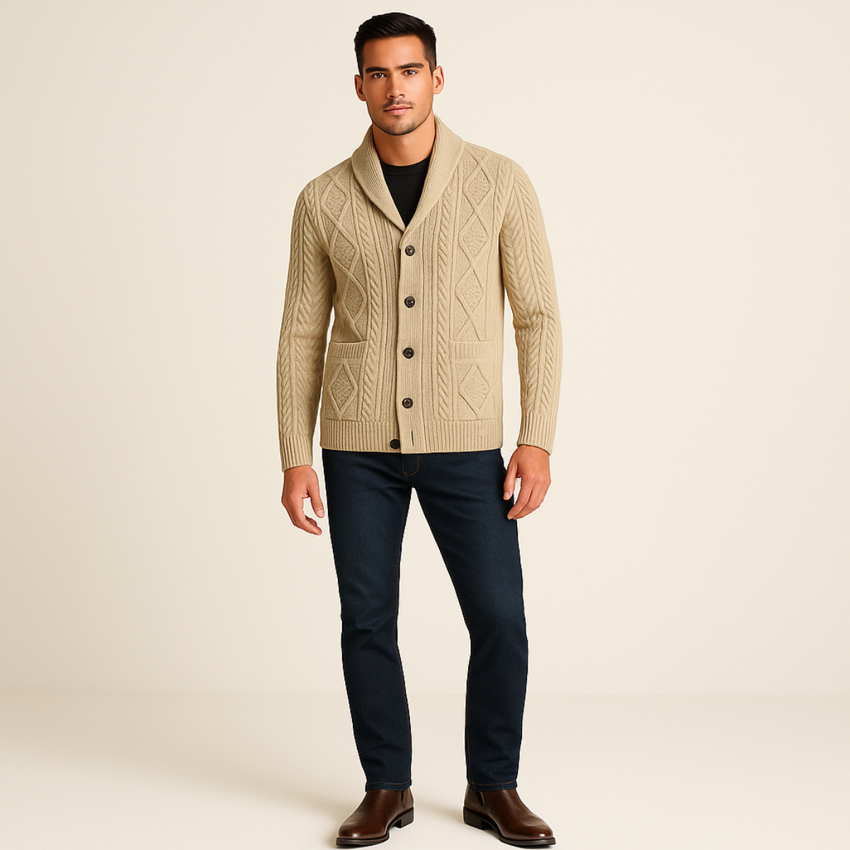 The Winchester 100% Cashmere Cardigan for Men