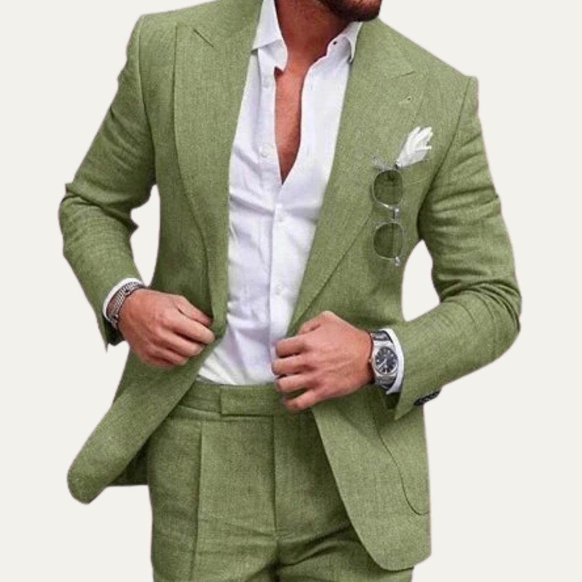 The Carroway Elegant Linen Suit