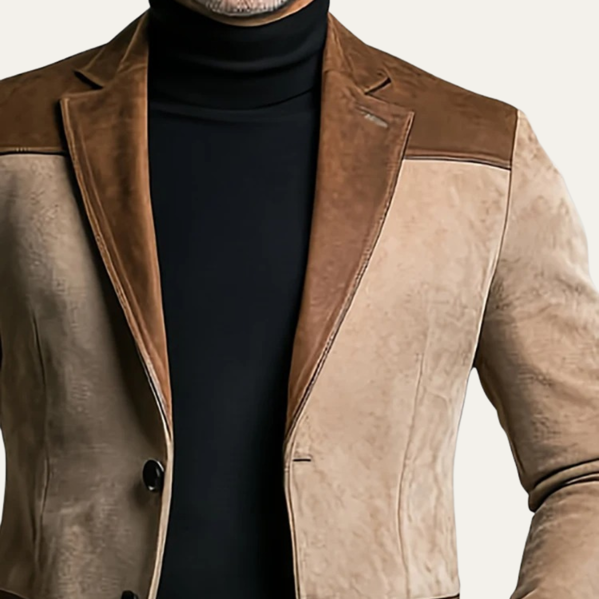 The San Quirico Men’s Elegant Slim Fit Khaki Suede Blazer Jacket