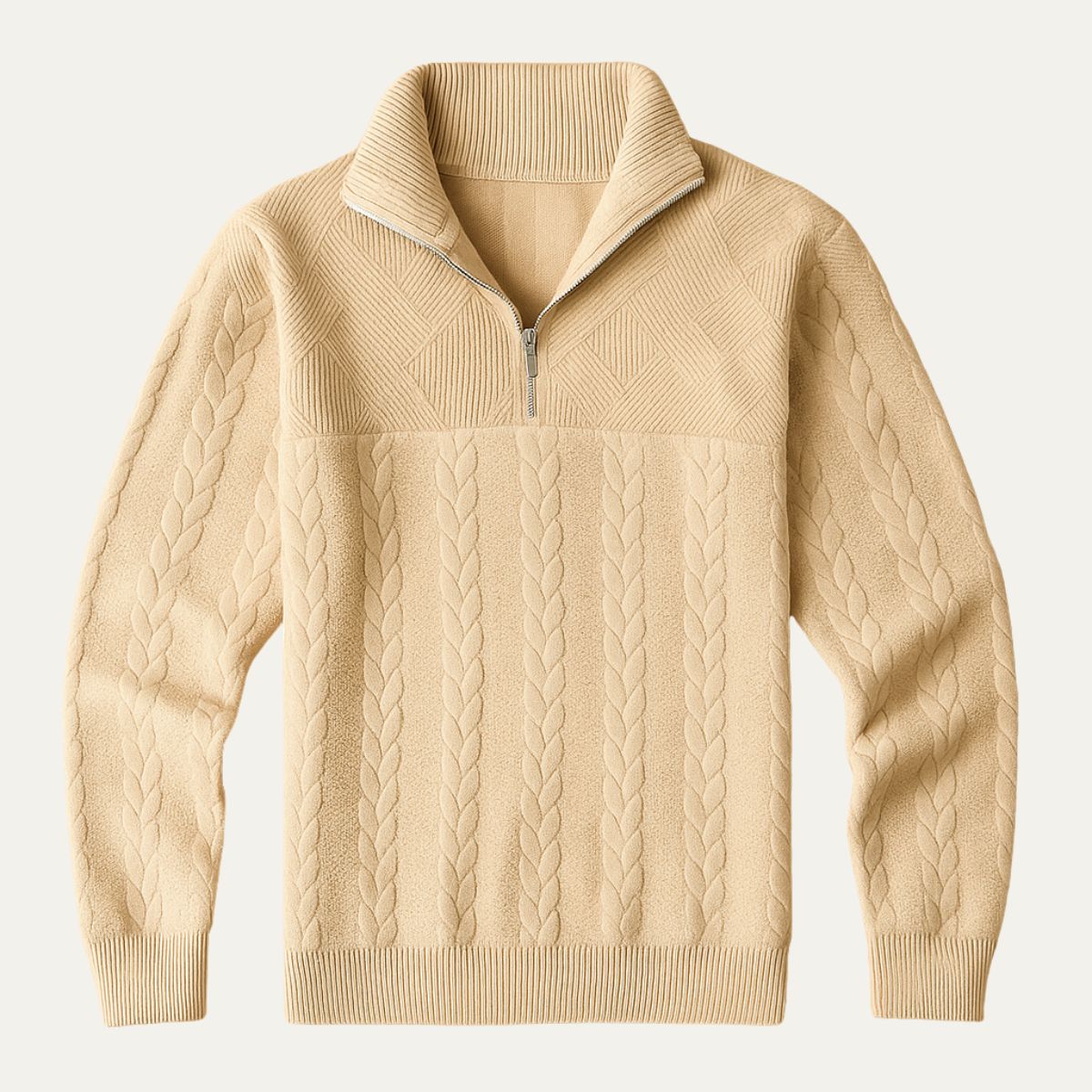 The Amalfi Half Zip Cable knit Jumper for Men