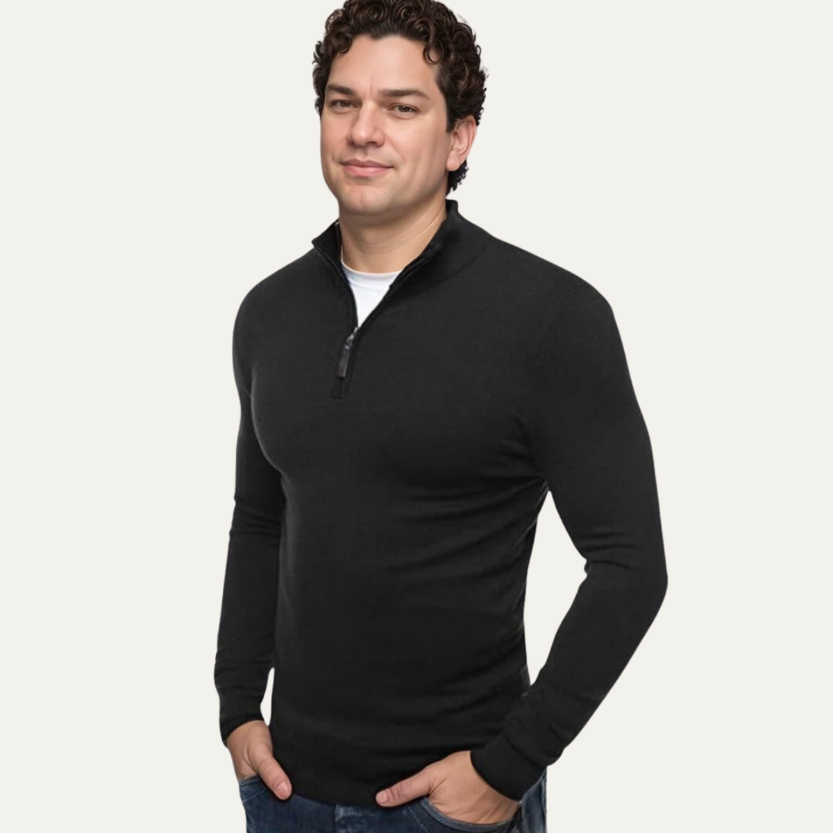 The Aviemore Men's Quarter Zip Slim Fit Casual Jumper