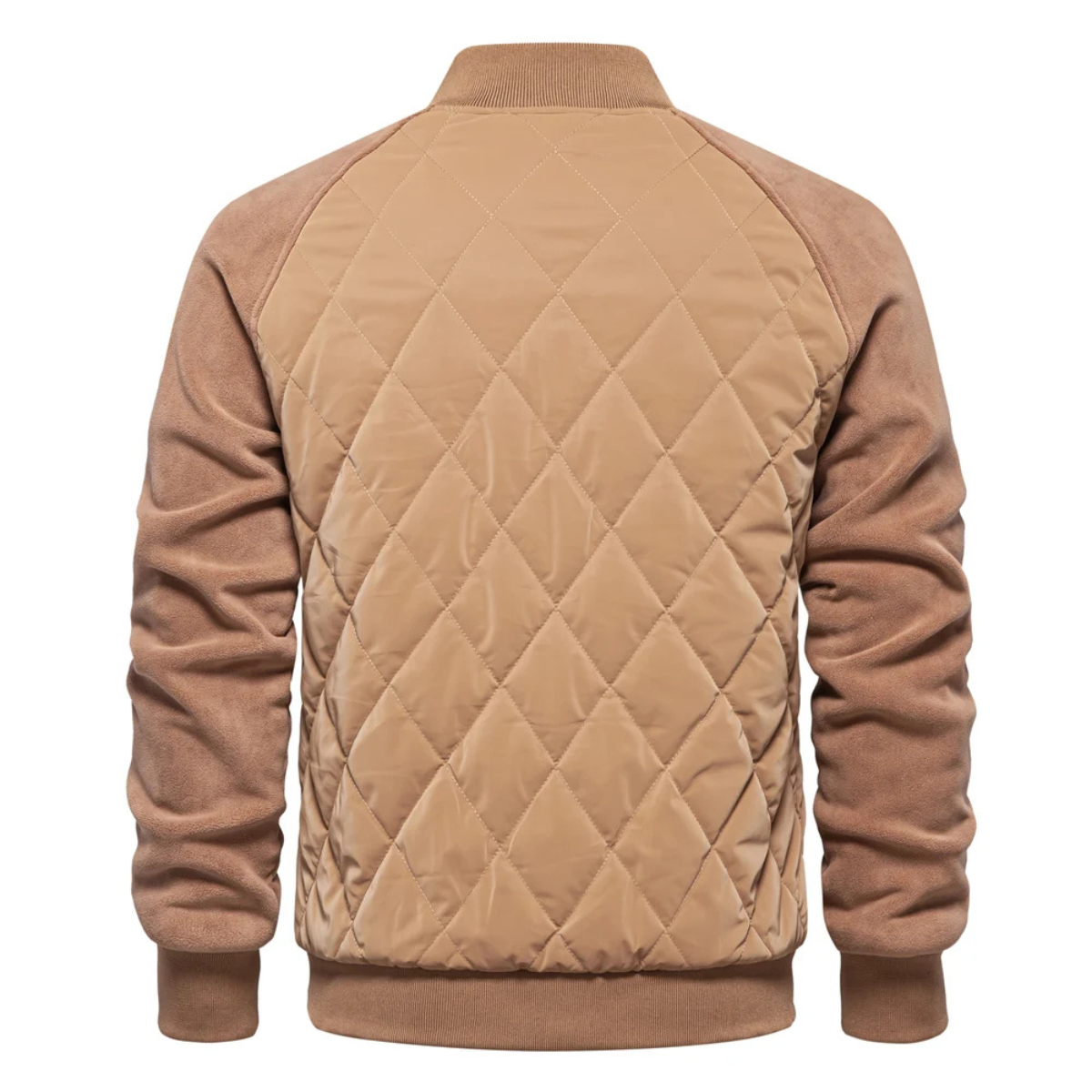 The Aberdeen Men’s Warm Casual Quilted Bomber Jacket with Ribbed Cuffs