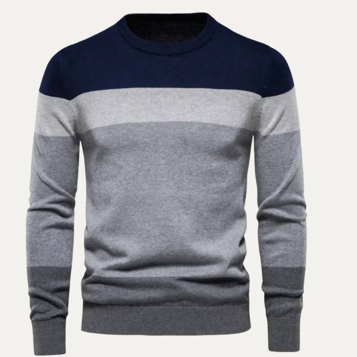 The Marsala Men's Casual Crew Neck Knit Striped Jumper