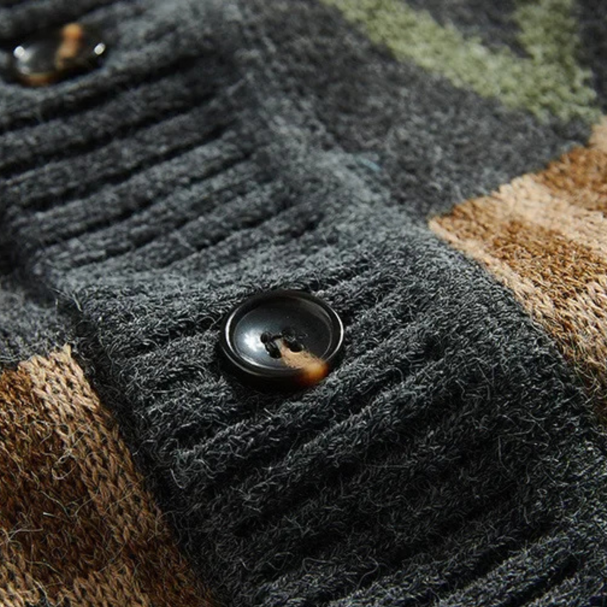 The Redruth Men’s Vintage Geometric Button Up Cardigan