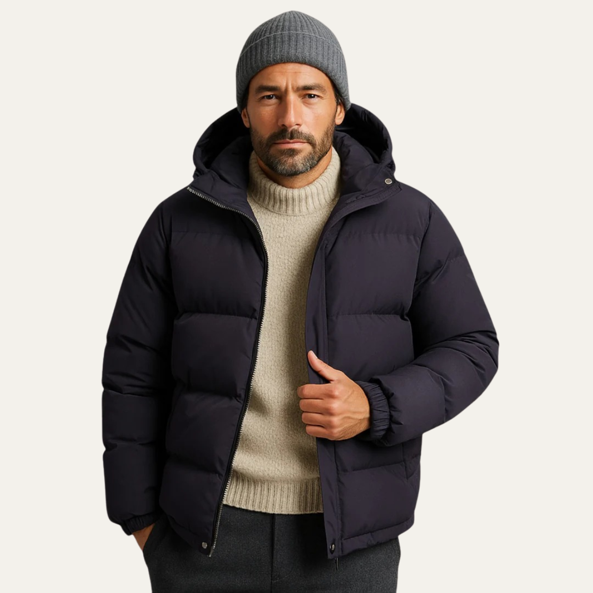 The Tallinn Men's Hooded Puffer Jacket - Waterproof Down Winter Coat