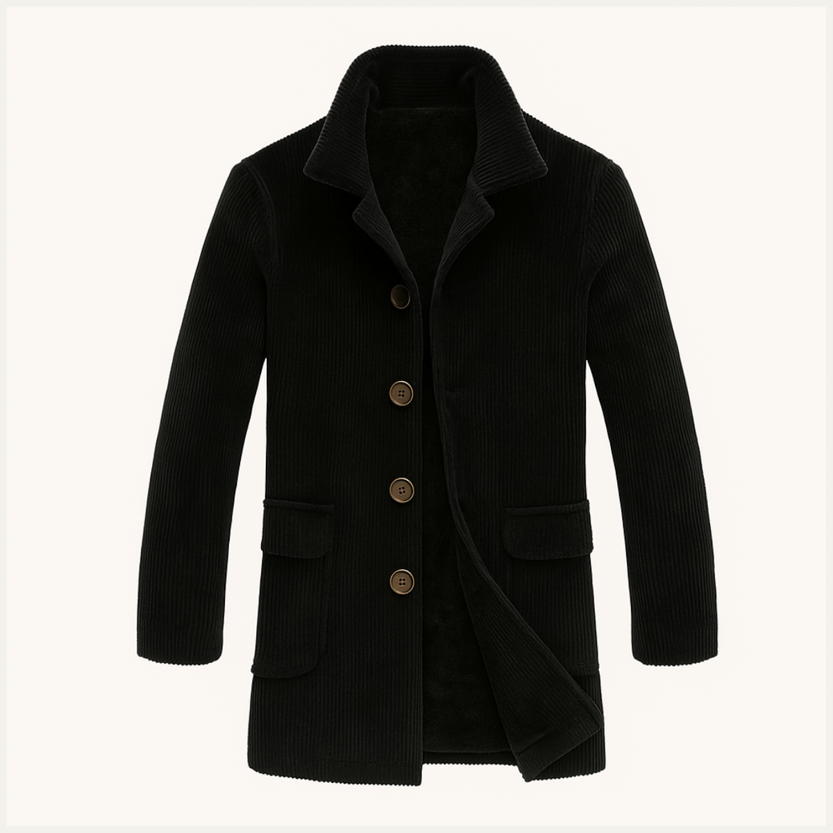 The Dundee Men’s Vintage Corduroy Trench Coat with Button Closure