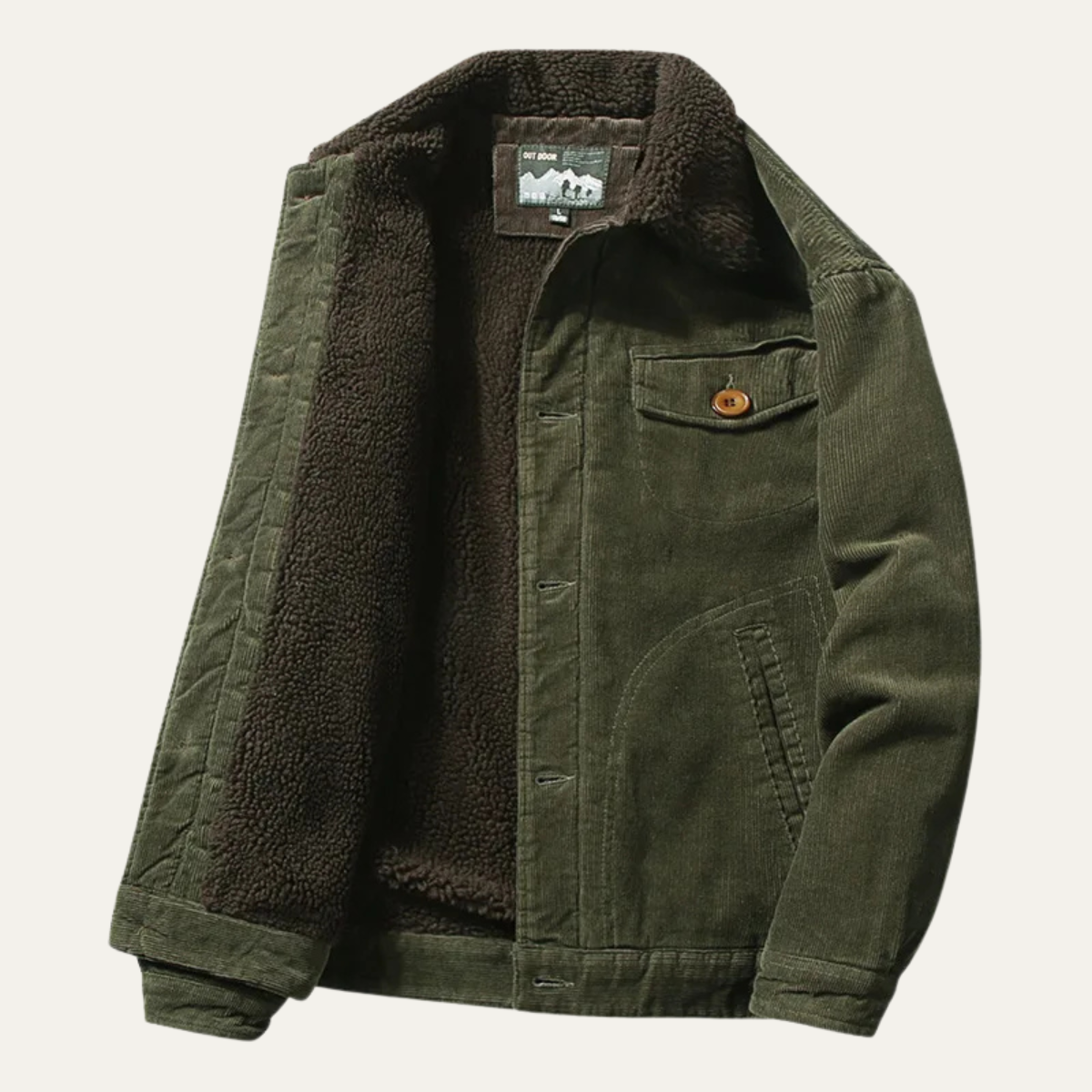 The Montefalco Men’s Vintage Corduroy Winter Turn Down Collar Jacket