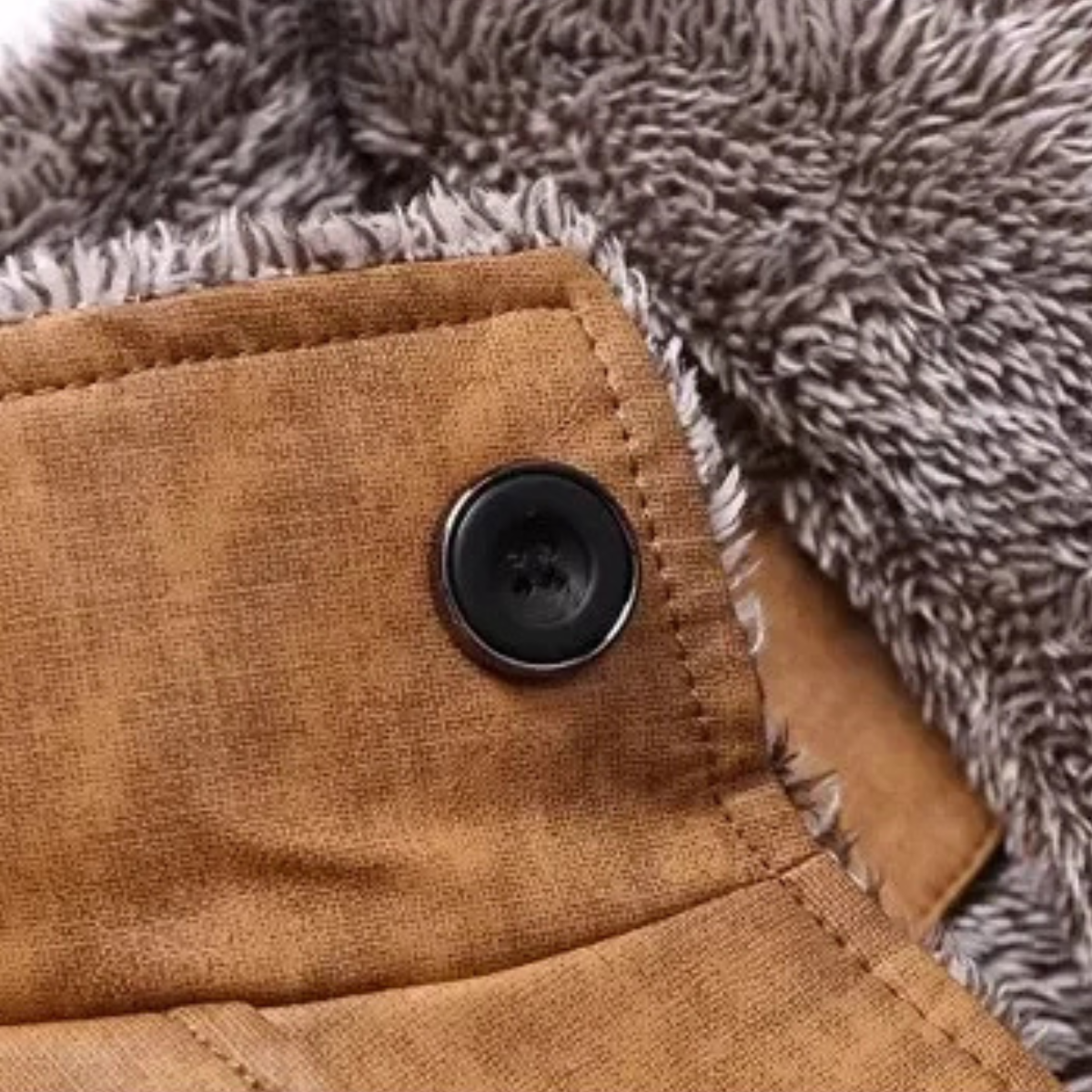 The Edinburgh Men’s Leather Warm Fleece Lined Winter Jacket – Warm Fleece-Lined Khaki Coat