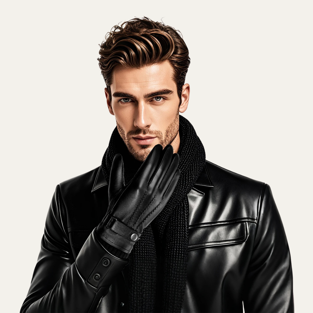 The Ashcroft Men’s Winter Fleece Lined Leather Gloves