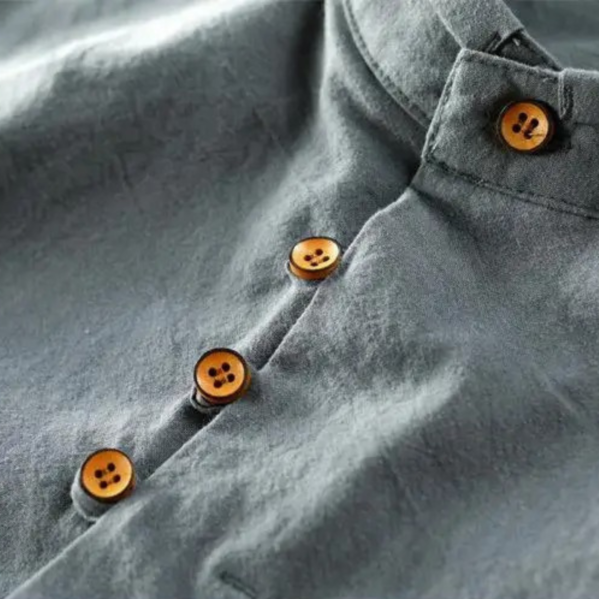 The San Teodoro Men’s Cotton Linen Button Up Collar Shirt