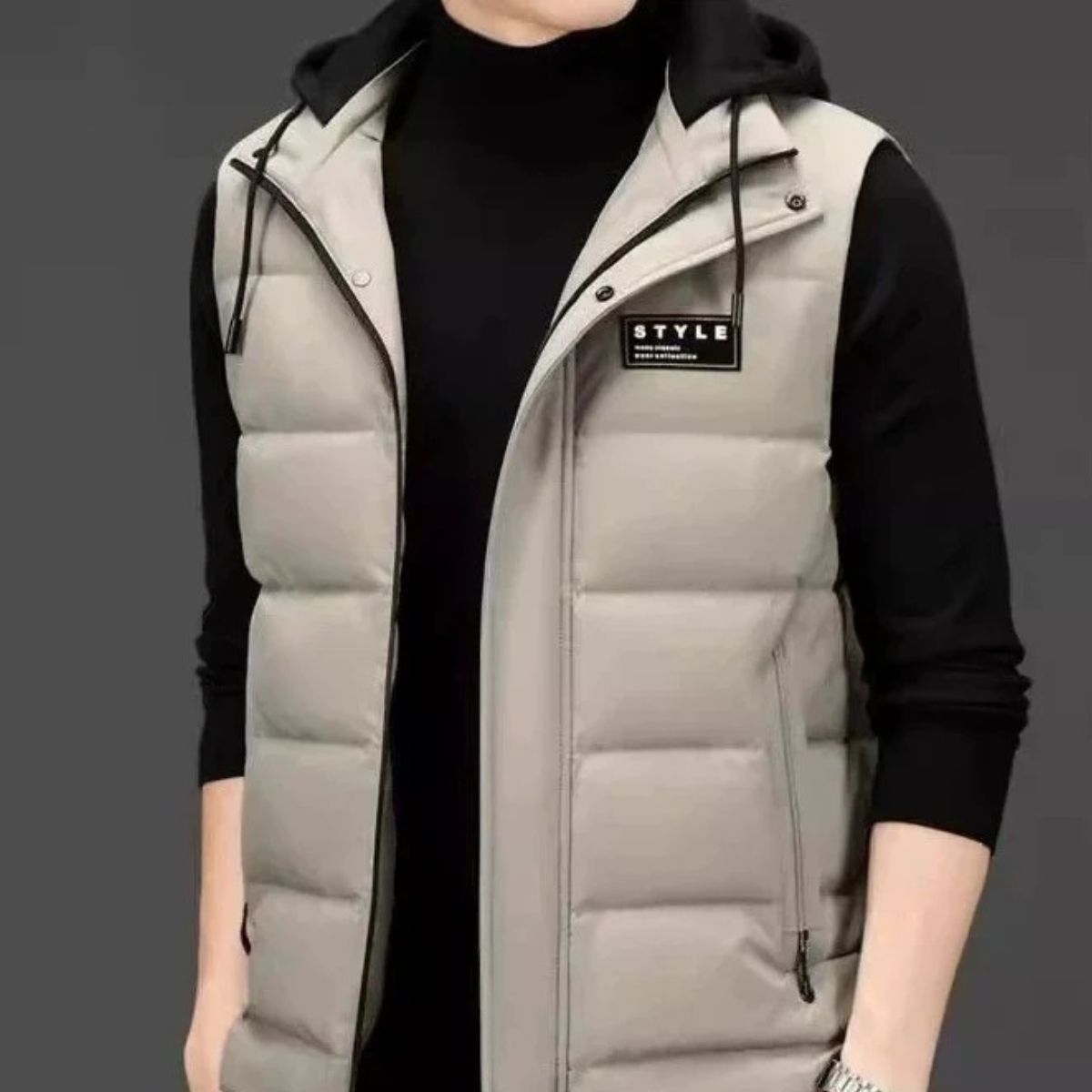 The Paris Quilted Modern Hooded Vest - Zip Front