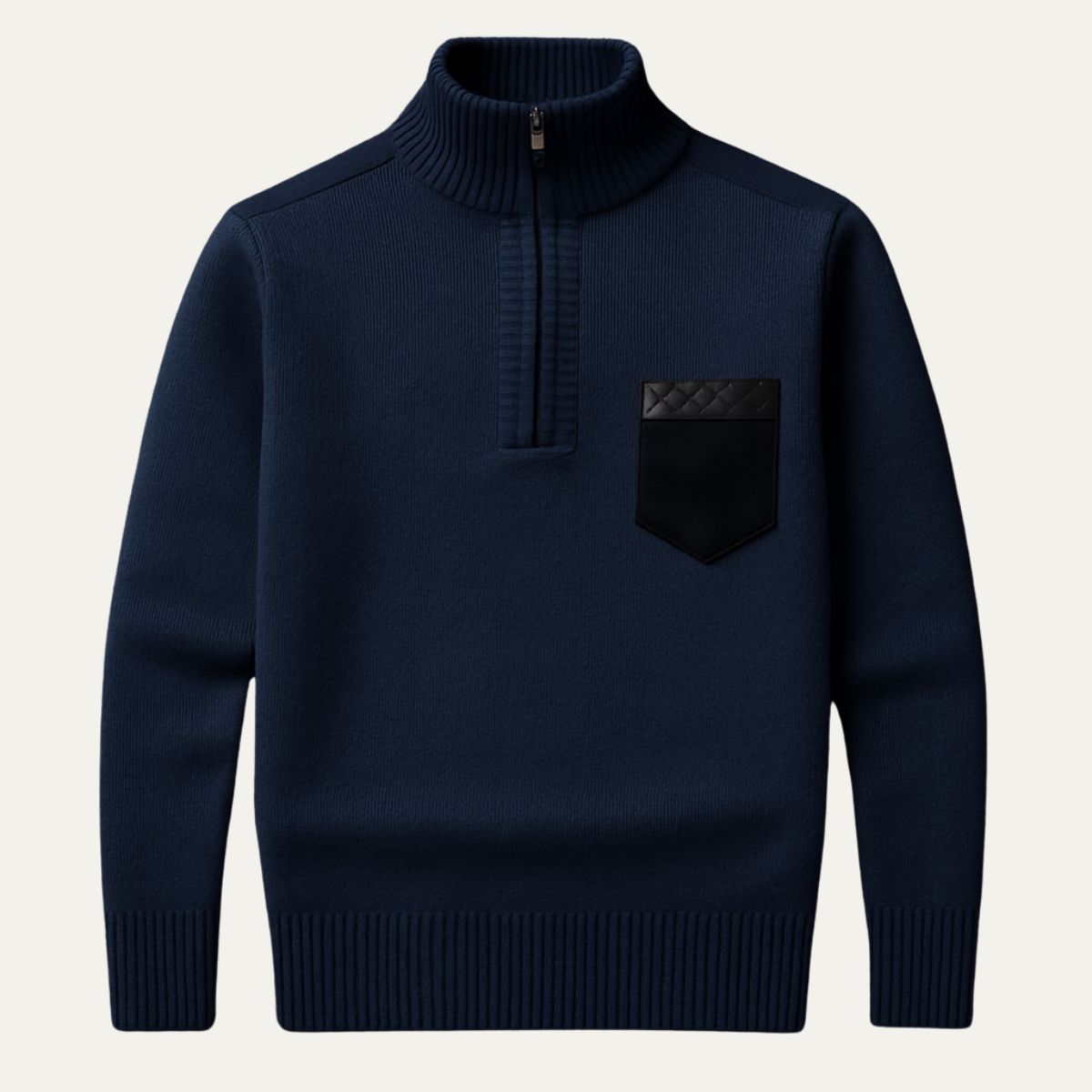The Garrick Patchwork Half-Zip Jumper for Men