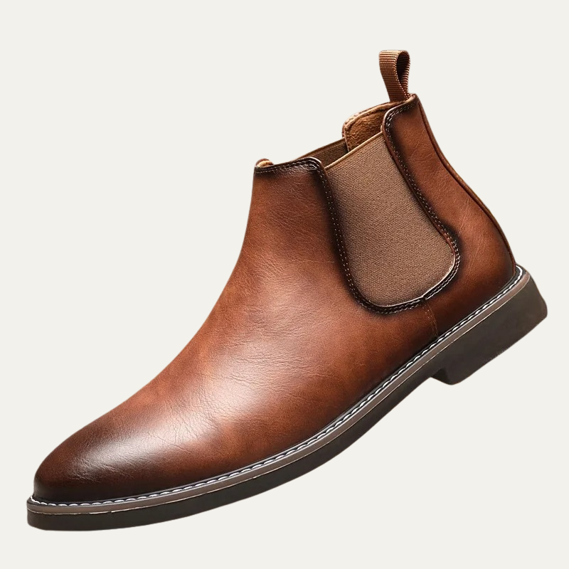 The Wrexham Men's Casual Leather Slip On Chelsea Boots
