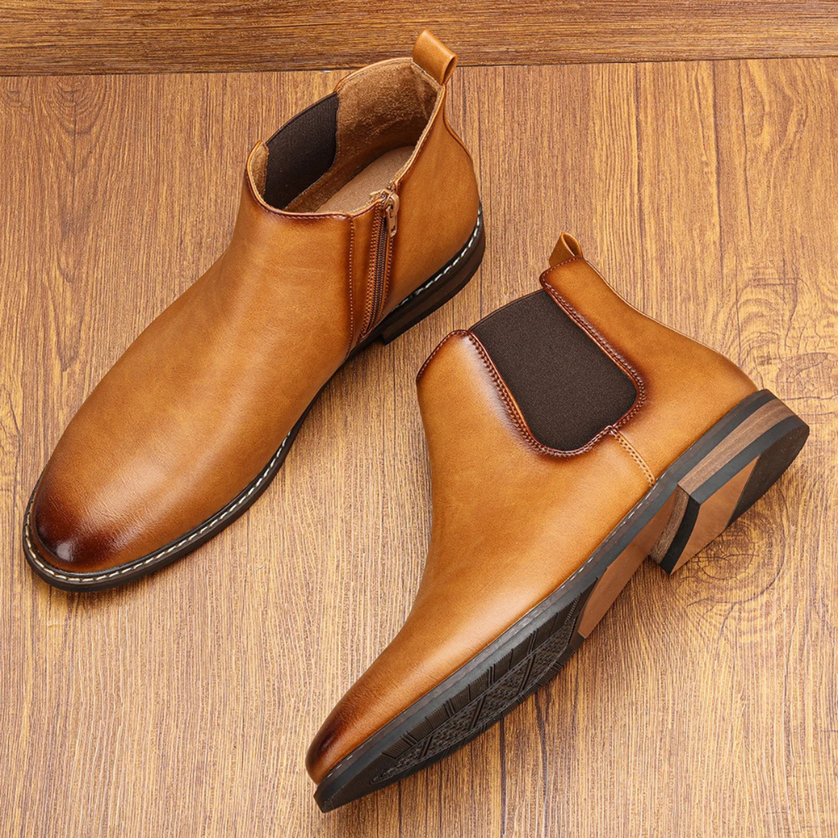 The Treviso Men’s Classic Slip On Leather Chelsea Boots
