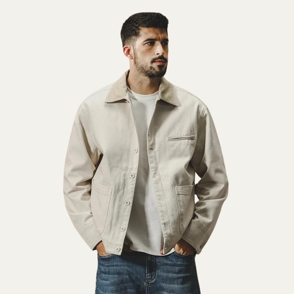 The Highclere Men’s Modern Casual Button Up Outerwear Jacket