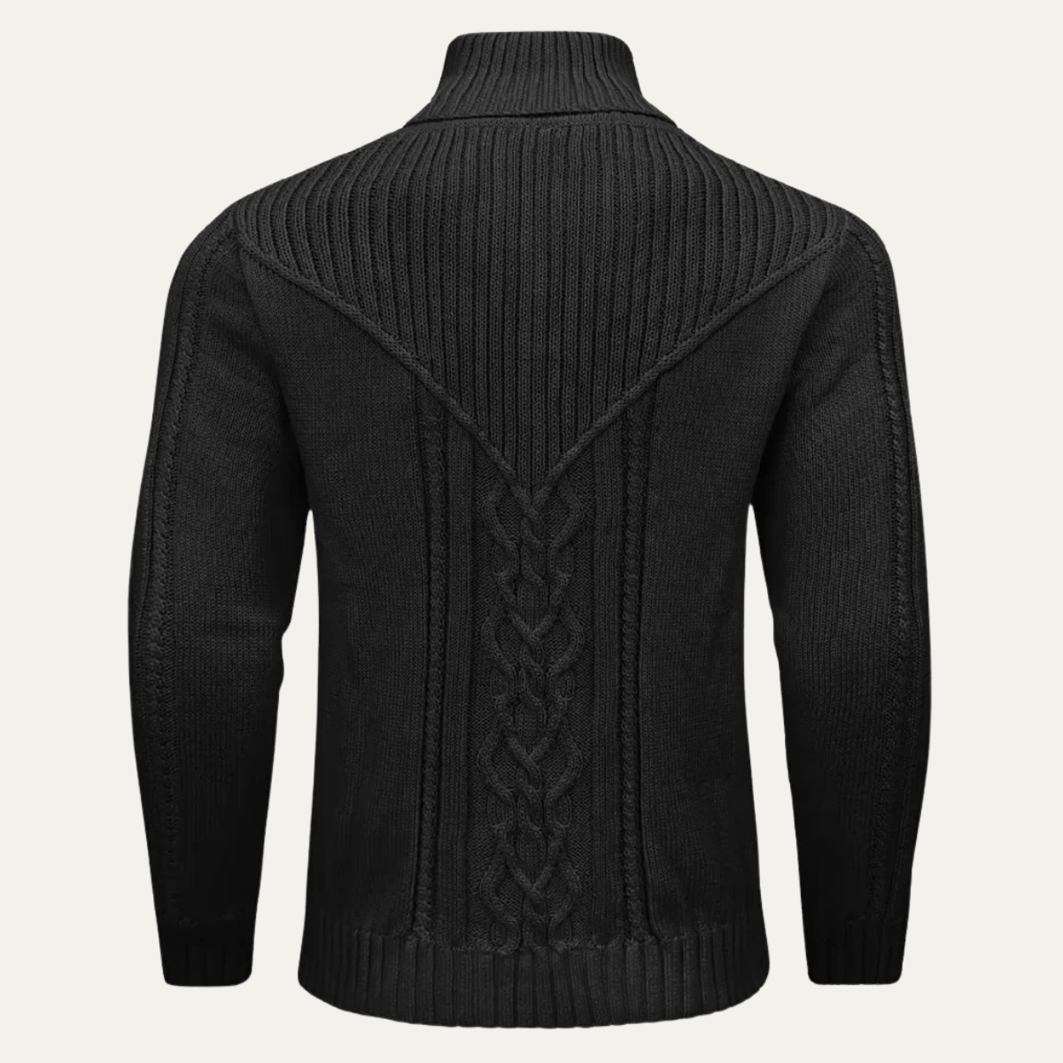 The Stockbridge Men’s Ribbed Knit Button Neck Winter Jumper
