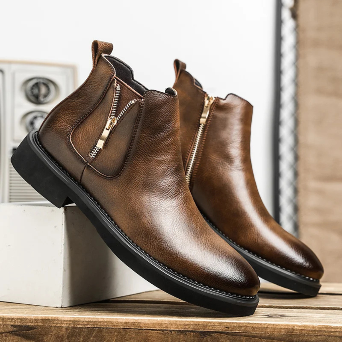 The Dulwich Men's Side Zip Classic Leather Ankle Boots