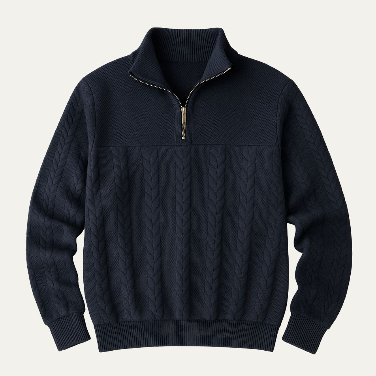 The Amalfi Half Zip Cable knit Jumper for Men
