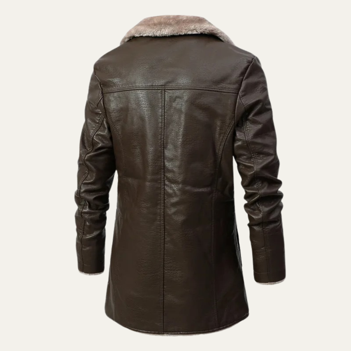 The Bressanone Men’s Retro Fleece Lined Leather Winter Coat