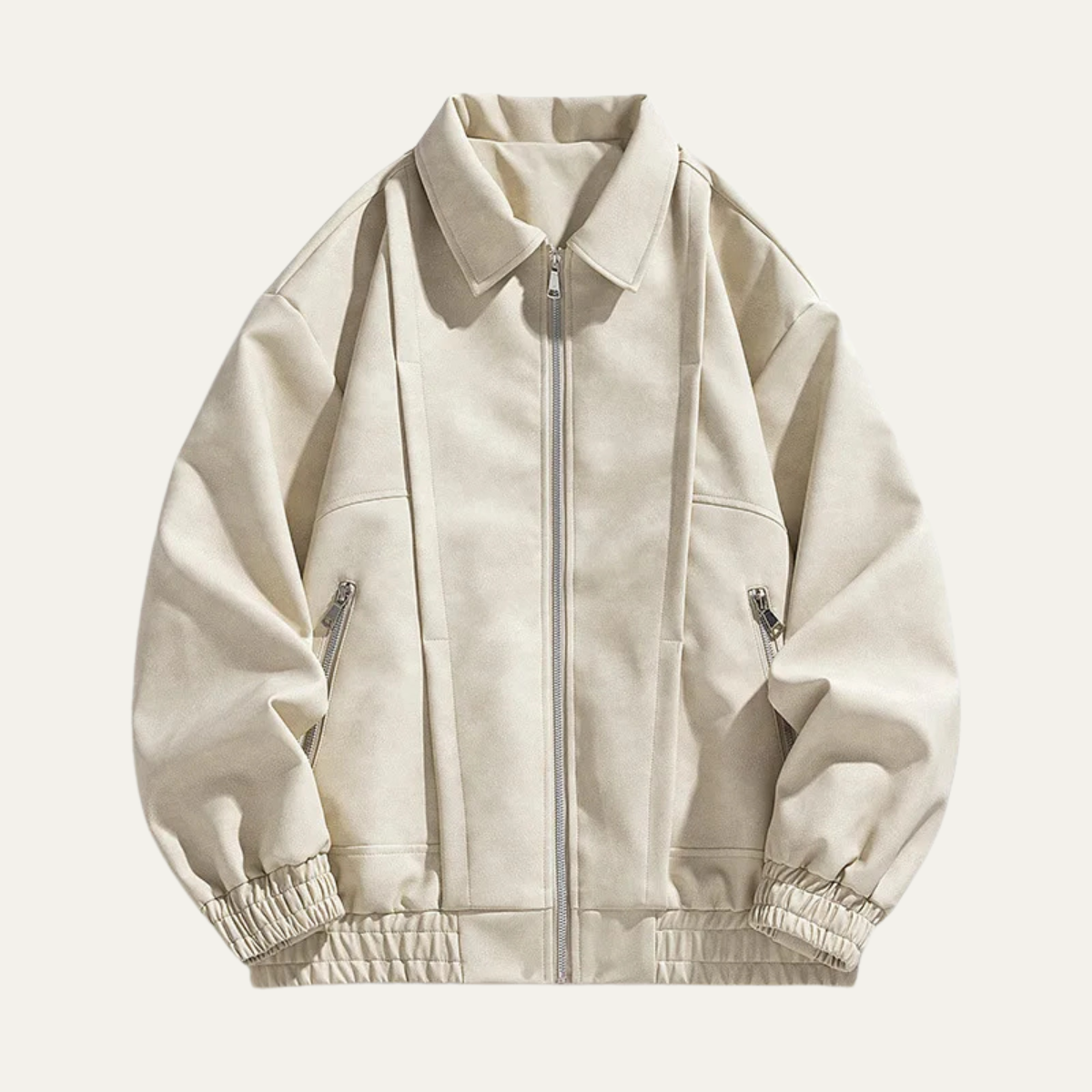 The Polignano Men’s Lightweight Zip Up Casual Suede Bomber Coat