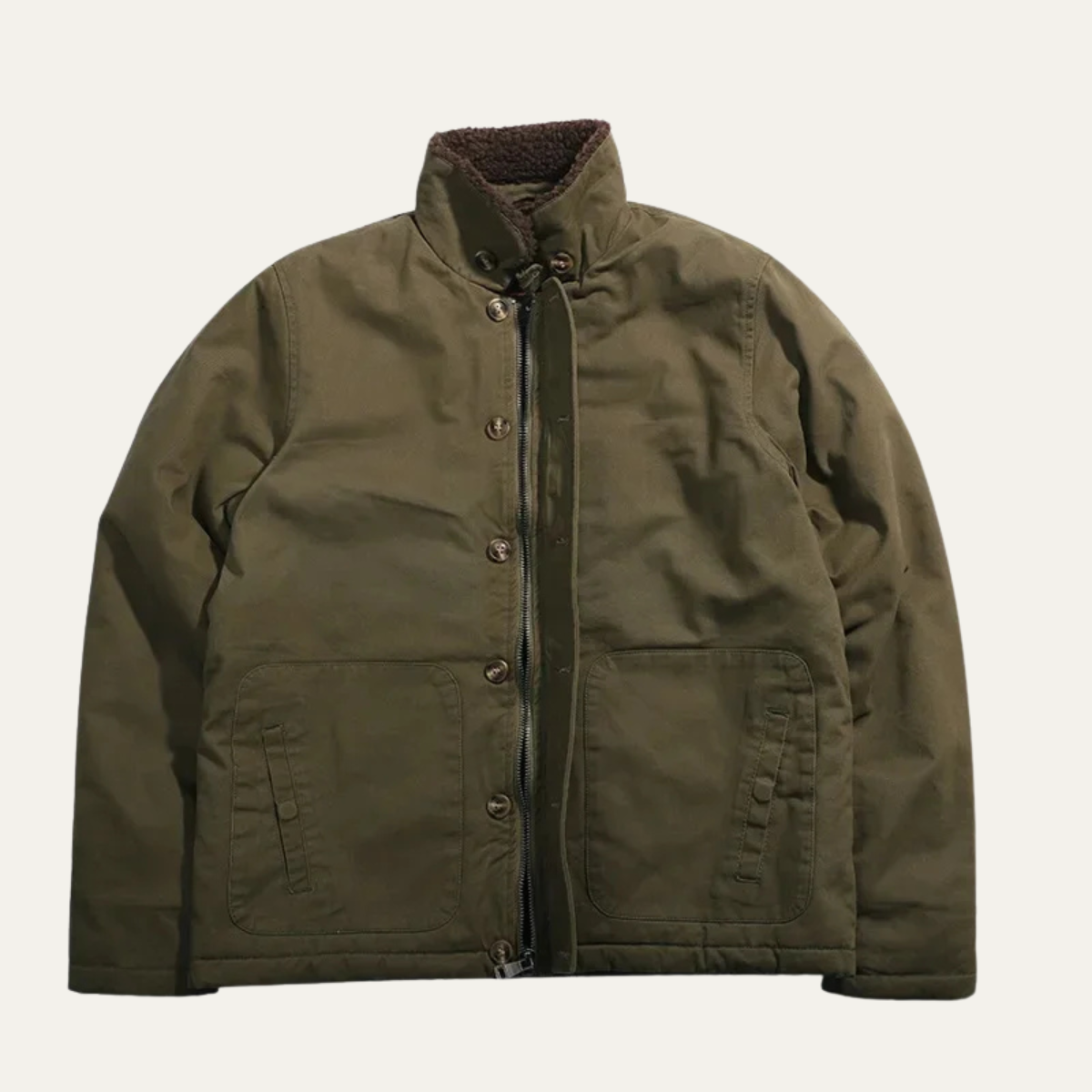 The Chatsworth Men’s Vintage Military Cotton Sherpa Lined Jacket