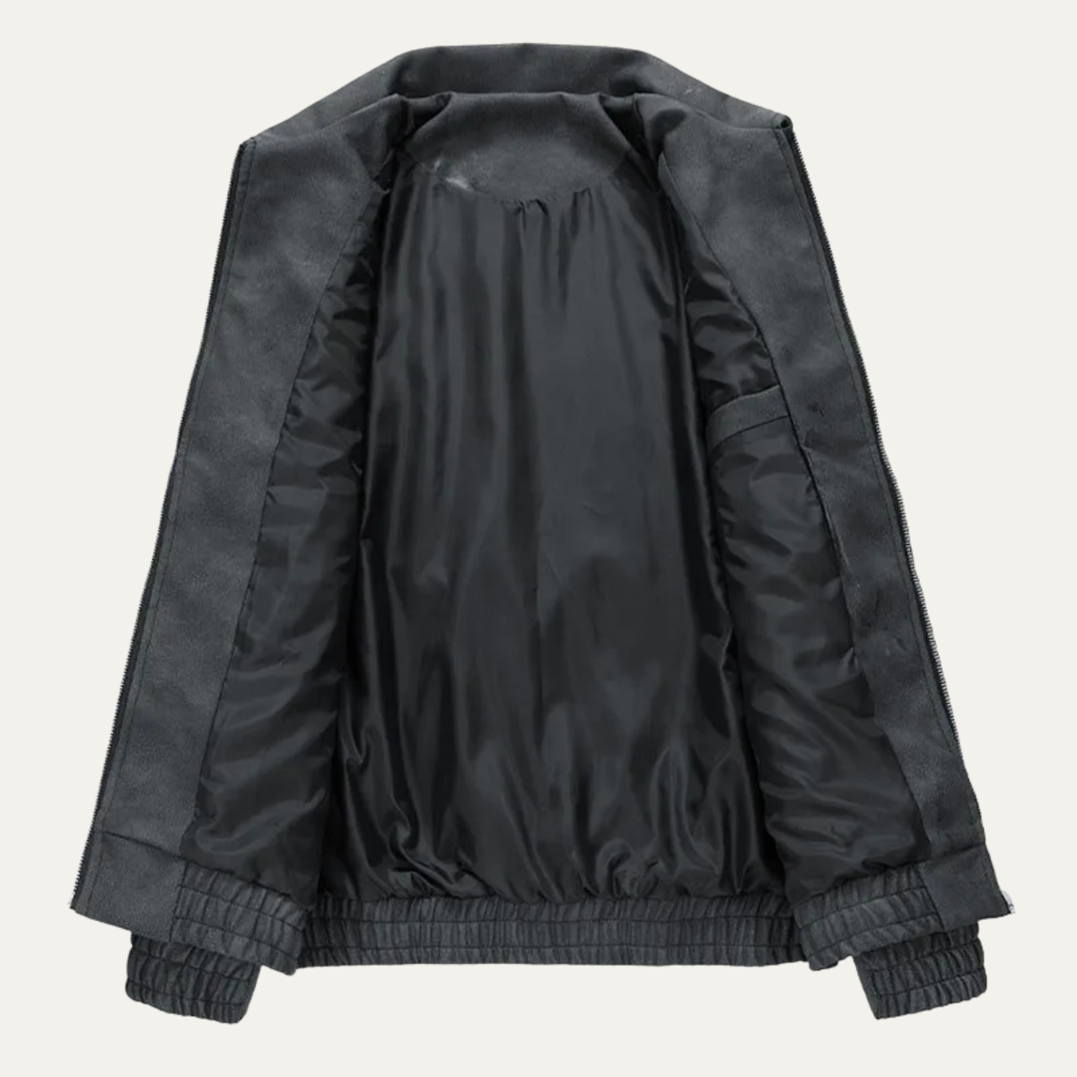 The Polignano Men’s Lightweight Zip Up Casual Suede Bomber Coat