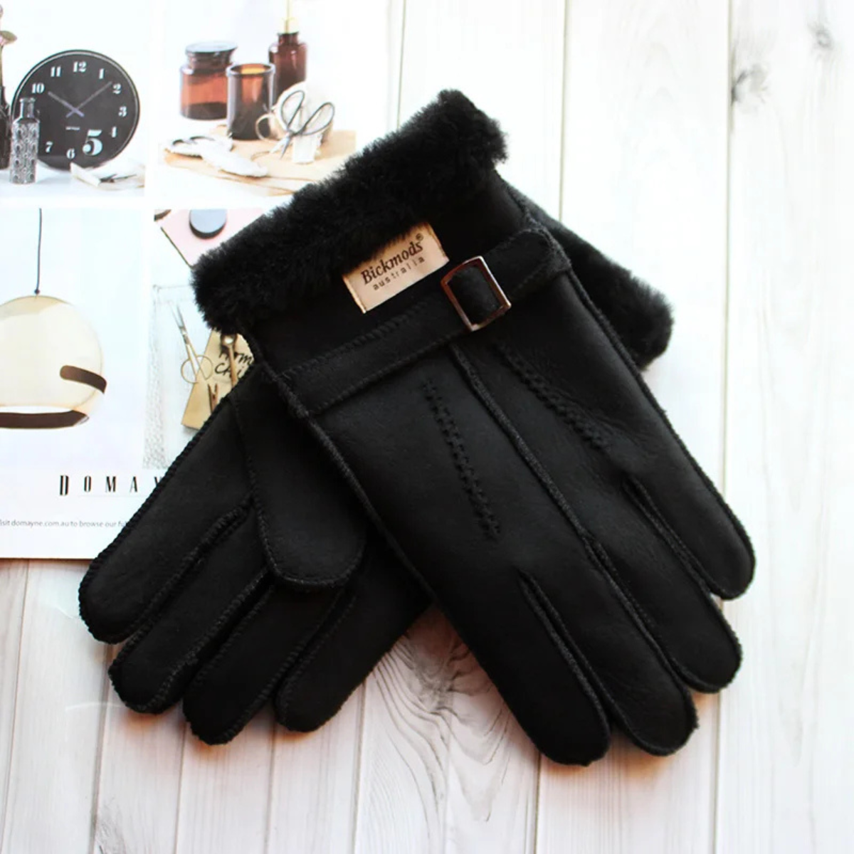 The Brenton Men’s Sheepskin Fur Winter Gloves