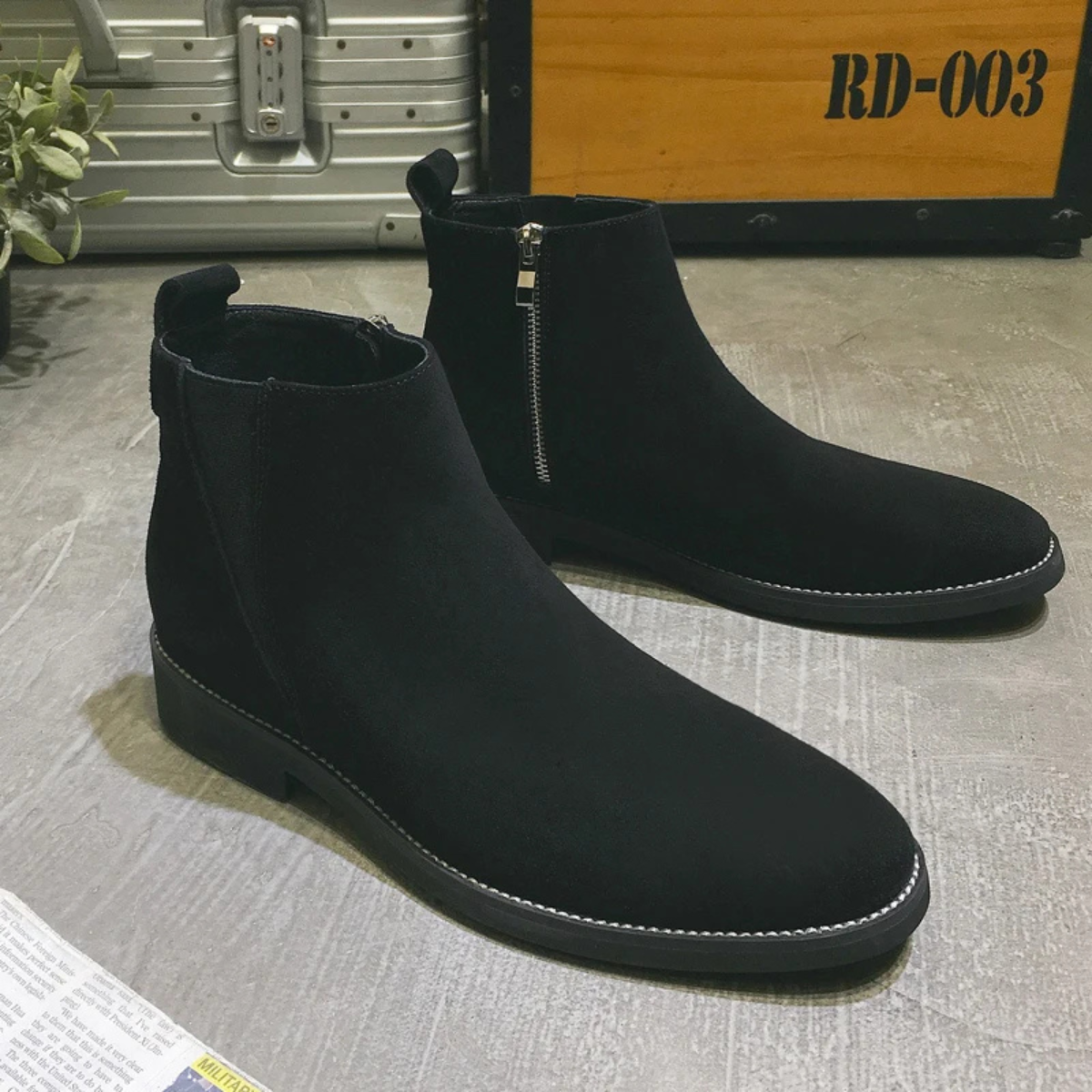 The Belleville Men’s Genuine Suede Chelsea Dress Boots