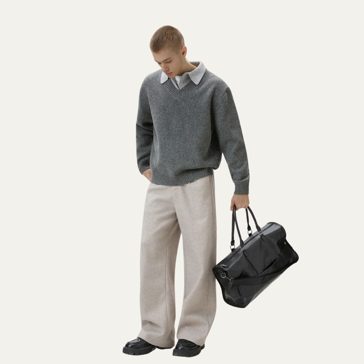 The Matera Men’s Soft Polo Collar Knitted Jumper