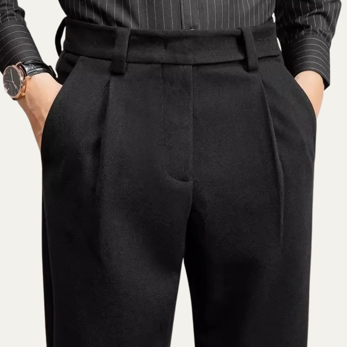 The Foligno Men’s Casual Straight Leg Dress Business Trousers