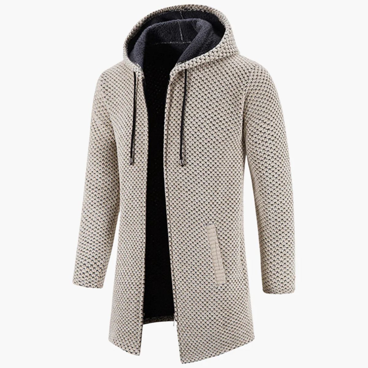 The Copenhagen Hooded Knit Cardigan – Men’s Longline Casual Coat