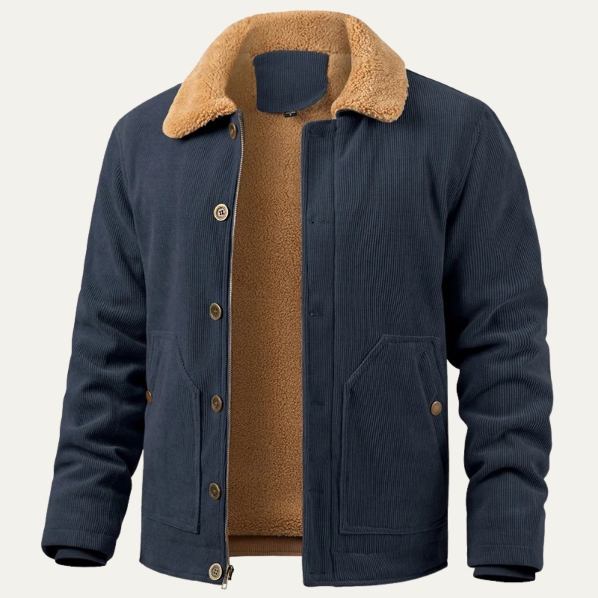 The Aventino Men’s Winter Corduroy Sherpa Button Up Jacket