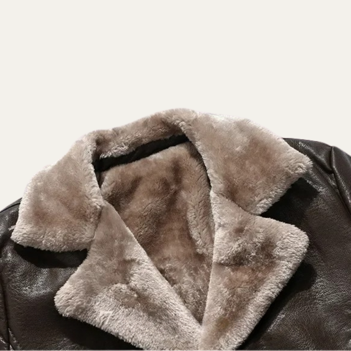 The Bressanone Men’s Retro Fleece Lined Leather Winter Coat