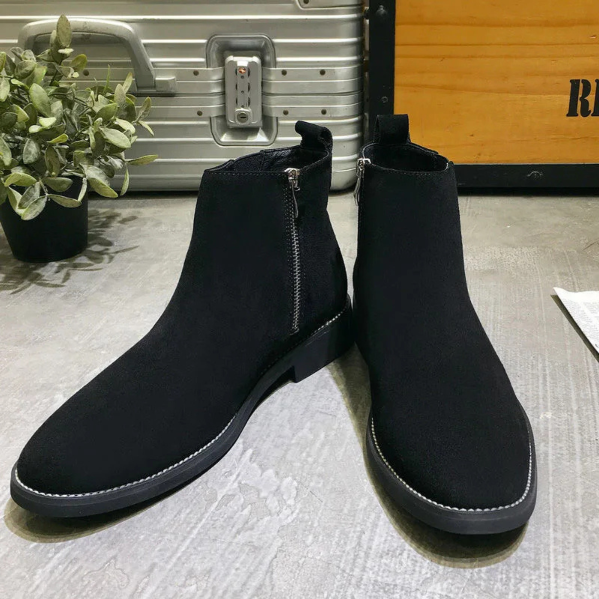 The Concorde Men’s Classic Suede Slip On Chelsea Boots